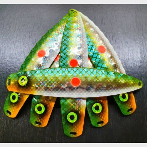 Hybrid Stor Nr. 50 Green-Yellow-Silver_wight Red Dot