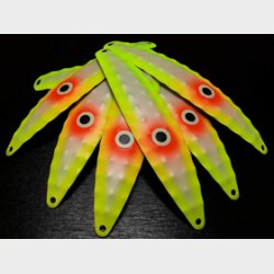 Hybrid Stor Nr 17. Gul perlemor UV med fluoorange prik