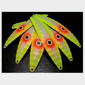 Hybrid Stor Nr 17. Gul perlemor UV med fluoorange prik