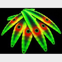 Hybrid Stor Nr 17. Gul perlemor UV med fluoorange prik